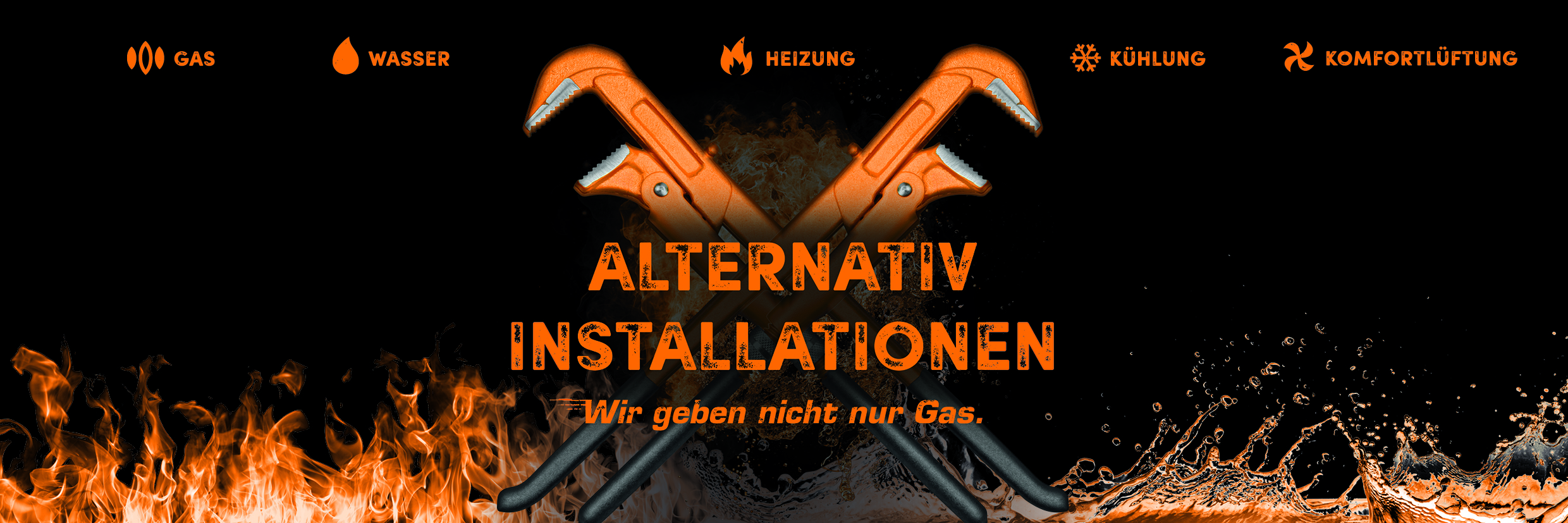 Alternativ Installationen - Gekreuzte Rohrzangen